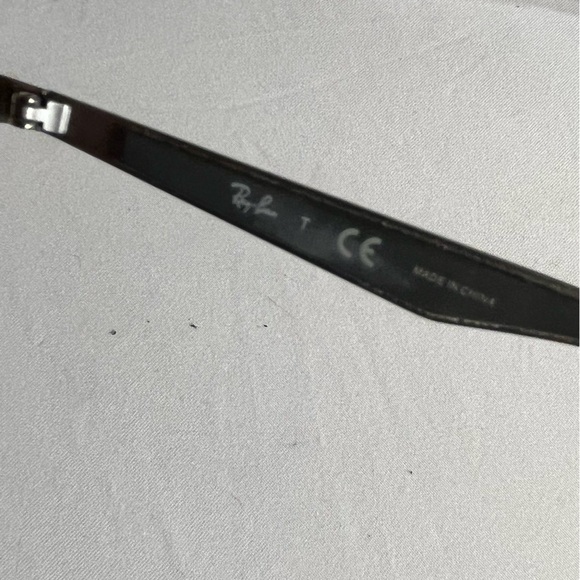 Ray-Ban silver rimless eyeglasses gray arms rubber at ends Rx lens installed - Picture 7 of 9